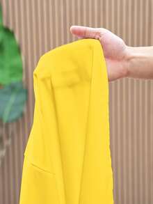 Veslaya New Plus Size Versatile All-Match Solid Color Pocket Casual Dress,Flowy Dress,Sun Dresses For Women Fall - Yellow - View 6