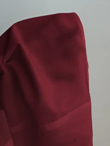 Elamini 性感领口侧系带修身女士长袖衬衫 - 酒紅色 - 查看 7