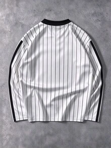 Manfinity EMRG Men's Striped Letter Print Casual Daily Wear T-Shirt - Multicolor - View 2