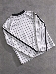 Manfinity EMRG Men's Striped Letter Print Casual Daily Wear T-Shirt - Multicolor - View 5