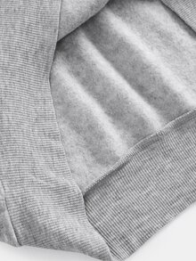 SHEIN 青少年女孩連帽衫與運動衫套裝，休閒極簡寬鬆柔軟加厚連帽運動衫與寬腿運動長褲2件套，適合秋冬日常、街頭、外出、放鬆 - 灰色 - 查看 7