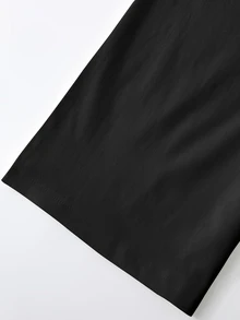 SHEIN Clasi 女款條紋細肩帶上衣與長褲休閒日常兩件套 - 黑色 - 查看 3