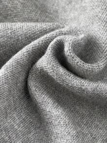 Coolane Setelan Sweater Rajut Longgar Kasual Wanita dengan Bahu Terbuka dan Celana Panjang, Musim Gugur, Santai, Warna Polos, 2 Potongan Nyaman - Grey - View 7