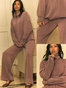 GLOWMODE SoftCalm Modal Chill Days Oversized Silky Smooth Breathable Wide Collar Drawstring Hem Zip-Up Jacket Daily Casual Wear Spring Summer - Mocha Brown - View 7