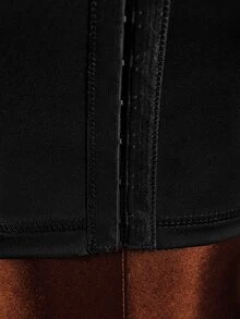 Amplova Women's Solid Color Long Sleeve Zipper Front Top And Flare Pants Sports Set - Black - View 10