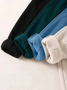 SHEIN 4pcs Baby Boy & Baby Girl Cute Autumn/Winter Casual Versatile Solid Color Elastic Waist Long Pants Set, Boy Joggers All-Match Long Pants Multi-Pack - Multicolor - View 5