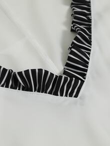 Linhara CURVE 女款大尺碼優雅波西米亞風純白V領長洋裝，適合秋季度假休閒外出、鄉村假期與夜晚穿搭 - 彩色 - 查看 4