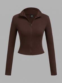 Tseoso Women's Solid Zip-Front Long-Sleeve Casual T-Shirt (3-Pack) Durable Basic Style, All-Match And Suitable For Everyone, Street Fashion Wear, Coffee Shop - Multicolor - View 5