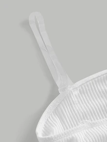 Girlism مجموعة من قطعتين للفتيات المراهقات واليافعات، توب أنبوبي بسيط ومريح بقصة ضيقة وكاجوال، للعودة إلى المدرسة، توب أبيض، ملابس خريفية، ستايل بسيط - أبيض - مشاهدة 4