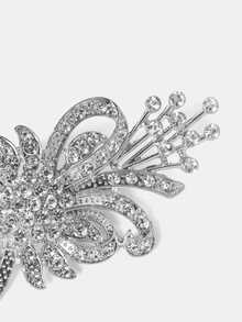 Aravennia 1pc Fashionable Zinc Alloy Rhinestone Crystal Flower Brooch, Bridal Wedding Party Decor, Valentine's Day Accessory Pin, Suitable - Multicolor - View 6