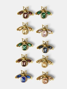 Aravennia Luxury Vintage Bee Brooch For Women, Antique Gold-Tone Rhinestone Insect Pin, Elegant French Style Brooch Suitable For Coats - Multicolor - View 2