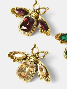 Aravennia Luxury Vintage Bee Brooch For Women, Antique Gold-Tone Rhinestone Insect Pin, Elegant French Style Brooch Suitable For Coats - Multicolor - View 7