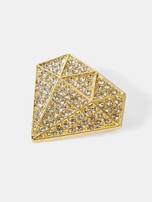 Aravennia 1pc Elegant Diamond Shaped Brooch - Luxurious Alloy, Simple Yet Refined Accessory - Multicolor - View 6