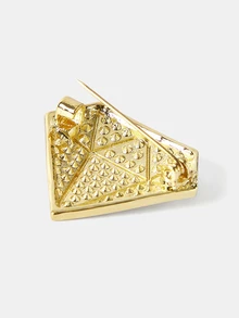Aravennia 1pc Elegant Diamond Shaped Brooch - Luxurious Alloy, Simple Yet Refined Accessory - Multicolor - View 4