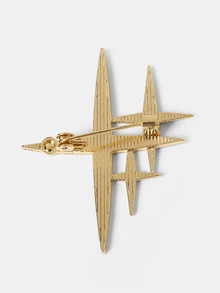 Aravennia 1pc Elegant Alloy Star Brooch With Rhinestone Inlay, Fashion Accessory For Women'S Dress And Sweater, Ideal For Birthday, Wedding - Multicolor - View 4