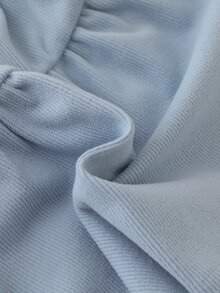 SHEIN 2pcs Baby Girls Tutu Dress Sweet Light Blue Ribbed Duck Lace Bow Long Sleeve Peter Pan Collar Regular Birthday Party Fall Holiday Birthday Girl A-Line - Blue - View 8