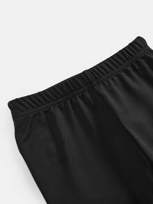 SHEIN 女童咖啡色寬鬆蝴蝶結衛衣 + 黑色針織內搭褲休閒百搭加厚套裝，秋冬新款童裝 - 咖啡棕 - 查看 4