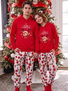 HIMLAND Men's Casual Christmas Reindeer/Snowflake Print Hoodie,Warm ,Holiday Party Outfit,Gift - Red - View 7