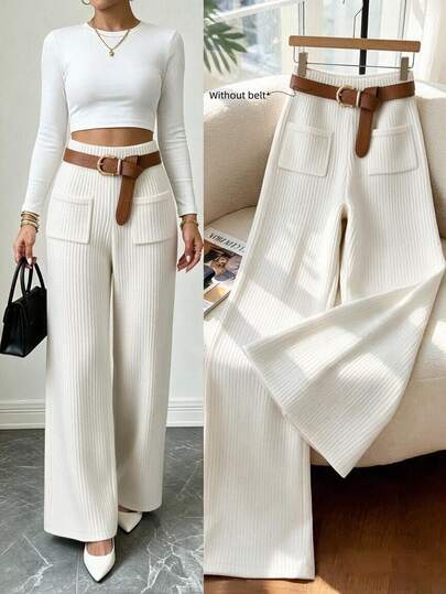 GlowEve Women's Solid Color Casual Versatile Daily Wear Long Pants