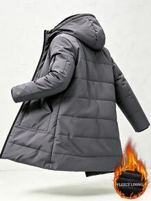 ARLO REED Halloween, Christmas, New Year, Gift, Men's Padded Coat, Long, Thermal Lined, Fashion - Grey - View 5