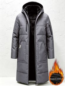 ARLO REED Halloween, Christmas, New Year, Gift, Men's Padded Coat, Long, Thermal Lined, Fashion - Grey - View 6