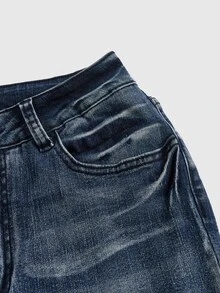 ROMWE Grunge Punk Punk Style Vintage Embroidered Skinny Low Waist Flare Leg Jeans For Women - Grey - View 3