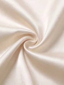 Femmeverse 大尺碼女款春夏/秋冬時尚優雅通勤商務風 V領網紗拼接珍珠鈕扣裝飾緞面亮面長袖襯衫 - 杏色 - 查看 3
