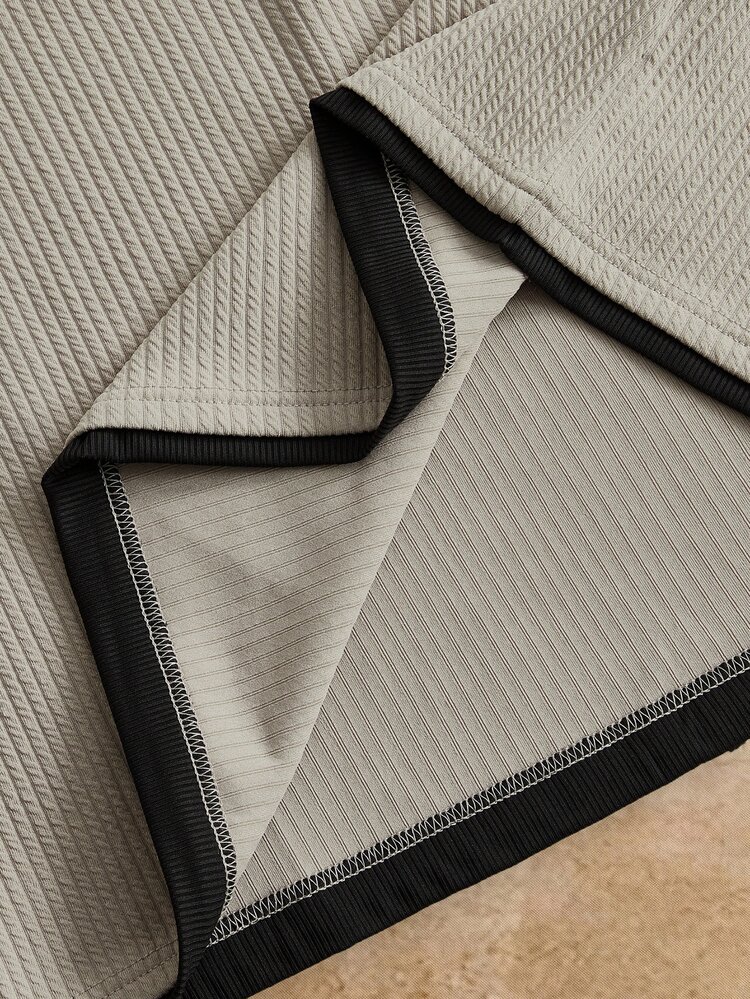HIMLAND Manfinity Modomio 2-pack herrstickad slim fit långärmad t-shirt med rund hals och raka byxor med elastisk midja - Multifärgad - Visa 6