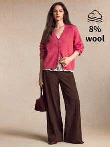 BizChic Women's Fashion Button Sweet Knitted Cardigan - Red - View 5