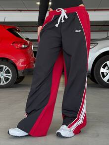 BiaLiraa 女士和男士夏季演唱会街头服饰外出运动服撞色条纹纹理装饰裤子 - 彩色 - 查看 5