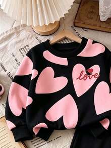 Girls' Leopard Print Drop Shoulder Sweatshirt And Wide Leg Pants 2 Pieces Set, Casual Long Sleeve Streetwear, Autumn/Winter Daily Outfit - Multicolor - View 6