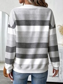 Bytebia Bytebia Women's Sweatshirt Warm Lined Pullover Long Sleeve Top - Black - View 2