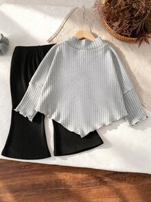 SHEIN Set Atasan dan Celana Panjang Model Mengembang untuk Bayi Perempuan - MultiWarna - View 2