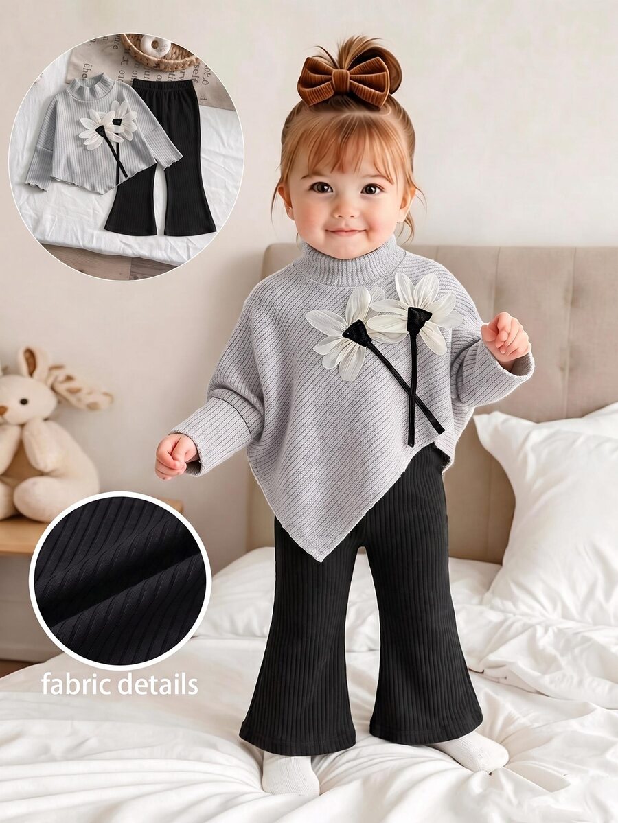 SHEIN Set Atasan dan Celana Panjang Model Mengembang untuk Bayi Perempuan - MultiWarna - View 1