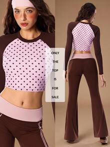 VARSIVA Women's Colorblock Polka Dot Sports T-Shirt - Multicolor - View 12