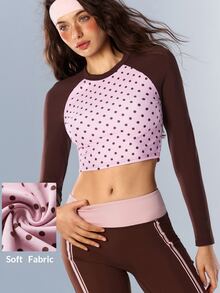 VARSIVA Women's Colorblock Polka Dot Sports T-Shirt - Multicolor - View 13