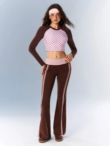 VARSIVA Women's Colorblock Polka Dot Sports T-Shirt - Multicolor - View 10