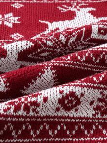 Men's All-Over Print Casual Daily Long Sleeve Sweater Christmas - Red - View 7