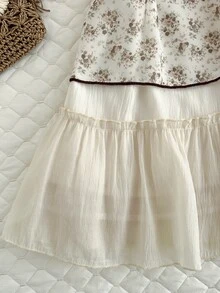 Elamini Vestido floral diminuto dulce y suave para mujer, primavera/verano - Albaricoque - Ver 6