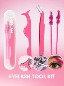 SHEGLAM Lash Essential طقم تطبيق ماركة تجميل ومكياج للنساء والفتيات - روز أحمر - مشاهدة 7