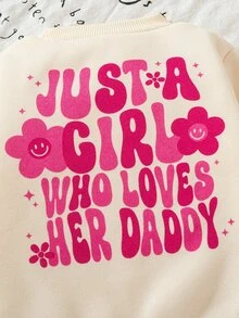 SHEIN Playful Pals 2件組幼女運動衫+長褲，可愛甜美奶油粉花卉字母條紋長袖圓領加厚派對秋季Y2K假期寬鬆舒適毛茸茸 - 粉色 - 查看 8