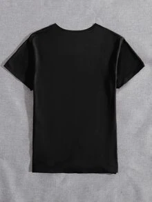 Lalippa Women's Gothic Style Wing Print Y2K Short Sleeve Round Neck T-Shirt, Suitable For Parties, Gatherings, Holiday Gifts, All Season Styling - Black - View 2