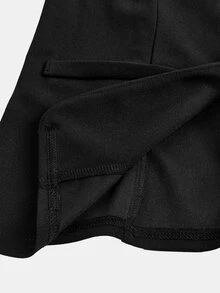 Firerie Kids Firerie Kids Tween Girls Metal Buckle Black Suit Vest 2 Pieces Set,Fashionable Casual Summer Outfit For Tea Party,Vacation,Daily Leisure,Commuting,Sister Photo - Black - View 2