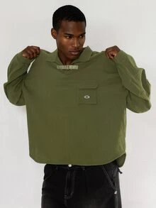 FORM&CHAOS Men's Eye Pattern Casual Versatile Short Sleeve Polo Shirt - Army Green - View 3