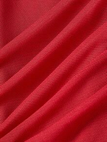 SHEIN MOD Women's Knitted Mermaid Bow Off-Shoulder Mesh Midi Dress For Birthday Party - Red - View 4