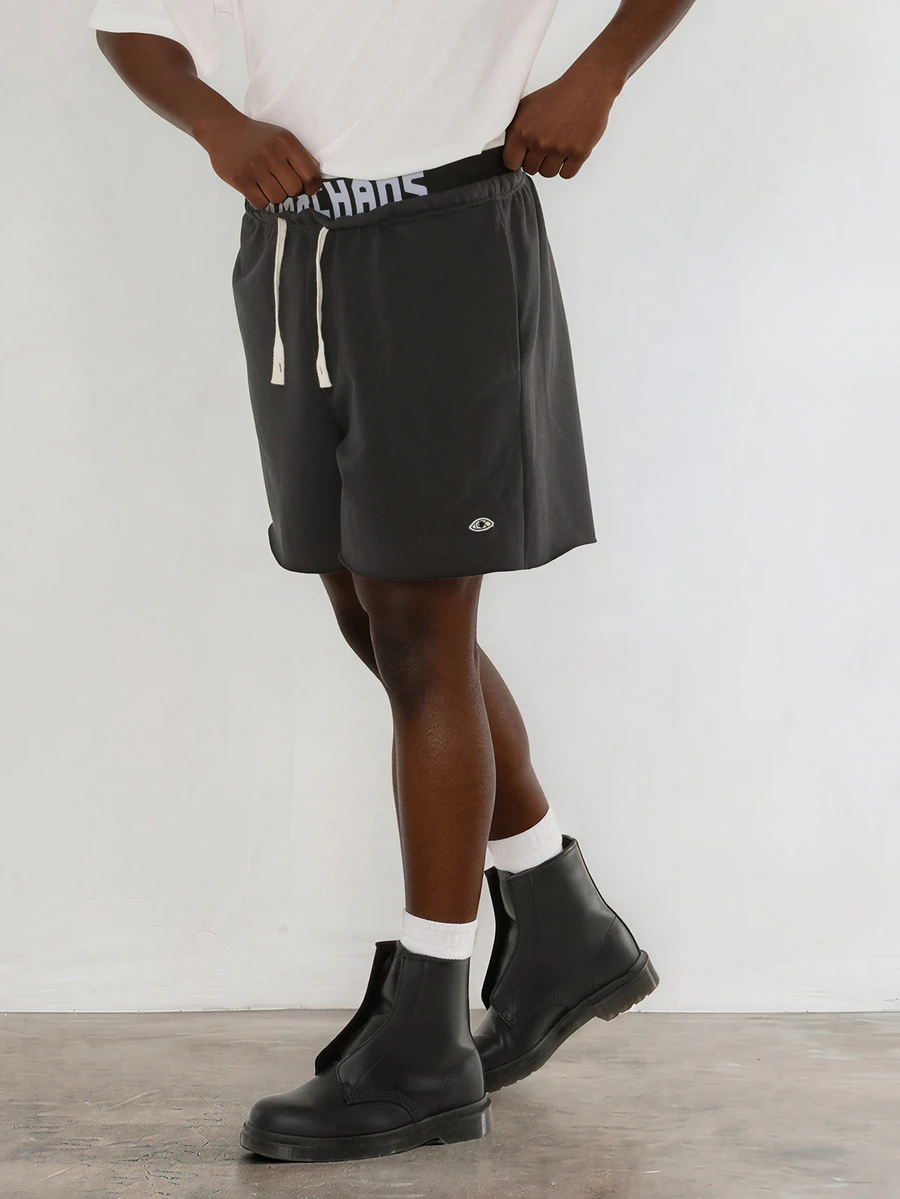 FORM&CHAOS Men's Summer Loose Waistband Elastic Drawstring Sweatpants Loungewear Rave Dark Grey Streetwear Basic - Grey - View 1