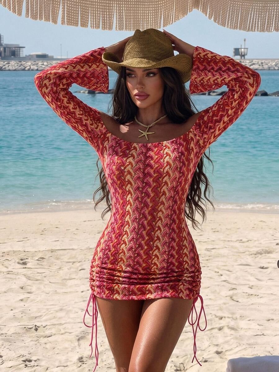 Swim SXY Off-Shoulder Sexy Casual Party Beach Vacation Cover-Up For Women - Baby Pink - View 1