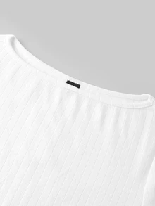 Tseoso Casual Minimalist Sexy 95% Knit Striped Jacquard Short Sleeve T-Shirt, Suitable For Spring And Summer, Spring And Summer Clothing Matching - Apricot - View 10