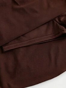 Firerie Kids Firerie Kids Tween Girl Casual Asymmetrical Shoulder Ruched Metallic Rose Decor Sleeveless Cake Dress,Brown Floral,Summer,Cute,Elegant,Party Princess Wedding Wear - Brown - View 4