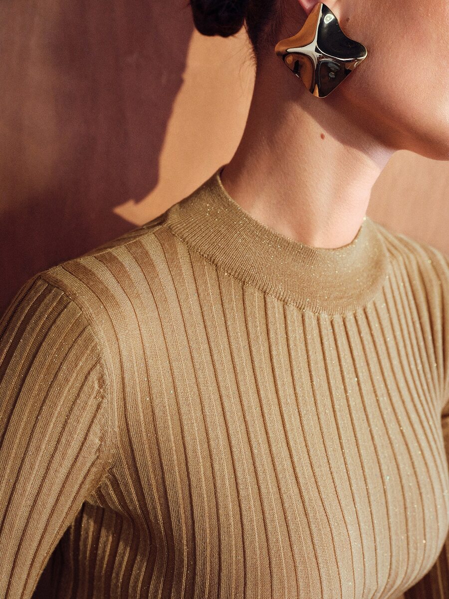 MOTF WOMEN'S SOLID COLOR CASUAL DAILY LONG SLEEVE SWEATER - Khaki - View 2